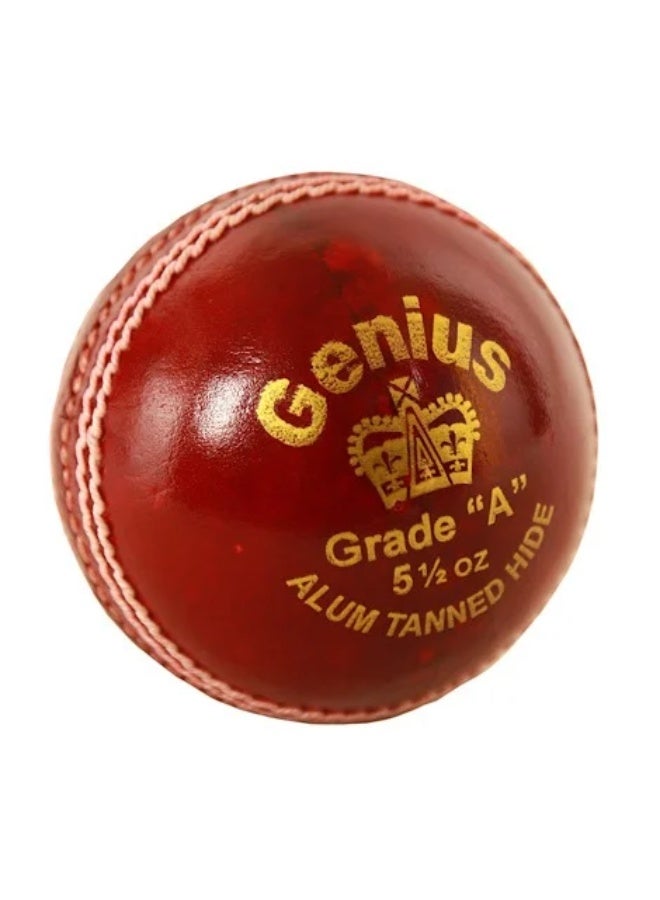 MRF Genius Cricket Ball – Red (Pack of 6) - Image 2